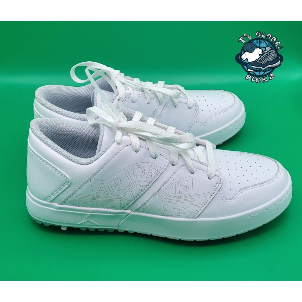 Jordan Retro 1 Lows White Pure Platinum Golf Shoes Mens Size 9.5